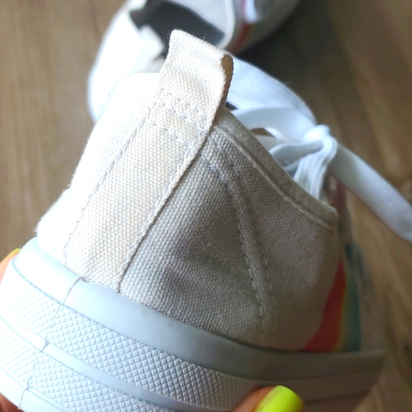 Sole Mates Rainbow Canvas Platform Sneakers - Picture 7 of 10